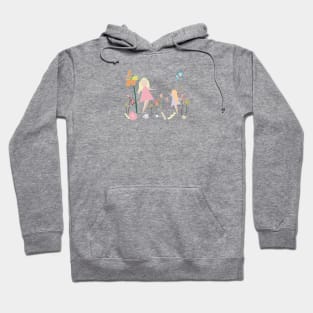 Mom and kids with flowers Hoodie